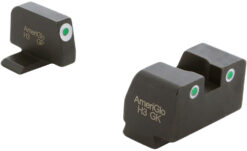 AmeriGlo XD181 Optic Compatible Sight Set for Springfield Armory XD  Green Tritium White Outline Front Sight-Green Tritium White Outline Rear Sight