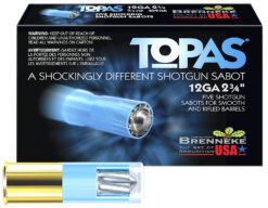 Brenneke SL122TOP TOPAS  12Gauge 2.75" 2/3oz Sabot Slug Shot 5 Per Box/50 Case
