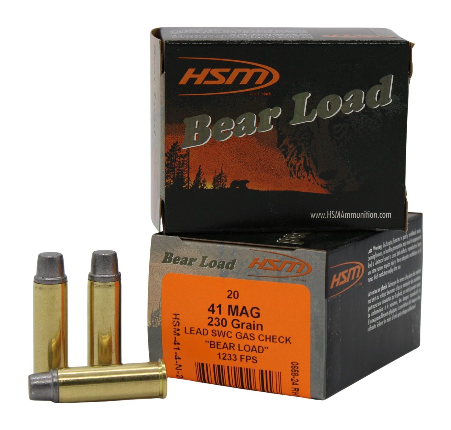 HSM 414N20 Bear Load 41 Rem Mag 230 gr Semi Wadcutter 20 Per Box/ 20 Case