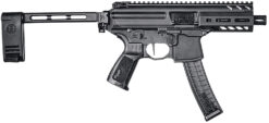 Sig Sauer PMPX4B9 MPX K  9mm Luger Caliber with 4.50" Barrel, 30+1 Capacity, Black Hard Coat Anodized Metal Finish, Folding Pivoting Contour Brace Stock & Black Polymer Grip Right Hand