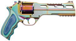 Chiappa Firearms CF340301 Rhino 60SAR Nebula *CA Compliant 357 Mag Caliber with 6" Picatinny Rail/Vent Rib, 6rd Capacity Cylinder, Rainbow PVD Metal Finish & Blue Laminate Grip