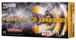 Federal P224VLKBTSX1 Premium  224Valkyrie 78gr Barnes TSX 20 Per Box/10 Case