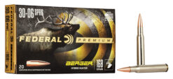 Federal P3006BCH1 Premium  30-06Springfield 168gr Berger Hybrid Hunter 20 Per Box/10 Case