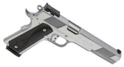 Iver Johnson Arms EAGLEXLC45 Eagle XL  45 ACP 8+1 6" Steel Barrel, Bright Chrome High Polished Long/Serrated Steel Slide & Frame w/Beavertail, Diamondwood Walnut w/Integrated Logo Grip, Right Hand