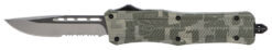 CobraTec Knives MADCCTK1MDS CTK-1  Medium 3" OTF Part Serrated D2 Steel Blade Army DigiCamo Aluminum Handle Features Glass Breaker Includes Pocket Clip