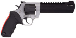 Taurus 2454065RH Raging Hunter  454 Casull 5rd 6.75" Matte Black Oxide Cylinder & Barrel Matte Stainless Steel Frame Black Rubber with Integrated Red Cushion Insert Grip