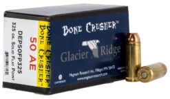 Magnum Research DEP50FP325 BoneCrusher  50AE 325gr Flat Point 25 Per Box/20 Case