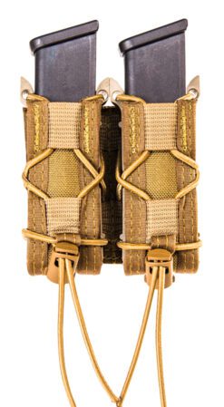 High Speed Gear 13PT12CB TACO Mag Pouch Double Coyote Brown Nylon Belt Compatible w/ Pistol
