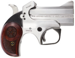 Bond Arms BATD Texas Original 45 Colt/410 Gauge 2rd 3" Barrel, Stainless Metal Finish, Rosewood Grip, Blade Front/Fixed Rear Sights, Manual Safety