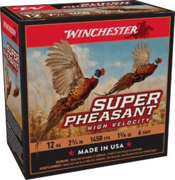Winchester Ammo X12PHV6 Super Pheasant High Velocity High Brass 12Gauge 2.75" 1 3/8oz 6Shot 25 Per Box/10 Case