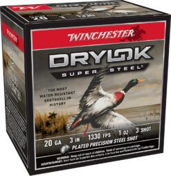 Winchester Ammo XSM2033 Drylok Super Steel Magnum 20Gauge 3" 1oz 3Shot 25 Per Box/10 Case