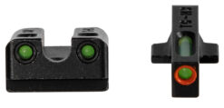 TruGlo TG13SG4PC TFX Pro  Black | Green Tritium & Fiber Optic Orange Outline Front Sight Green Tritium & Fiber Optic Rear Sight