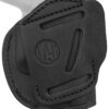 1791 Gunleather 4WH2SBLL 4-Way  IWB/OWB Size 02 Stealth Black Leather Belt Clip Compatible w/Ruger LCP/S&W Bodyguard/Glock 42/43/43X Left Hand