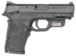 Smith & Wesson 12438 M&P Shield EZ M2.0 9mm Luger 8+1 3.67" Barrel,  Black Polymer Frame With Picatinny Acc. Rail, Armornite Stainless Steel Slide, Manual Safety Includes Crimson Trace Red Laserguard