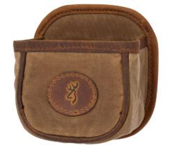 Browning 121040084 Santa Fe Shell Carrier Tan Canvas/Leather Capacity 1 box Belt Clip Mount