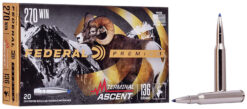 Federal P270TA1 Premium Terminal Ascent 270Win 136gr 20 Per Box/10 Case