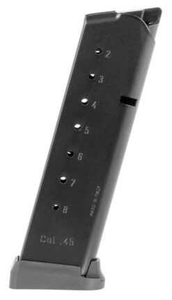 Mec-Gar MGCG4508MATCH 1911 Government 8rd 45 ACP, Blued w/Anti-Friction Coating Carbon Steel