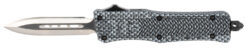 CobraTec Knives SCFCTK1SDADNS CTK-1  Small 2.75" OTF Dagger Plain D2 Steel Blade/Carbon Fiber Aluminum Handle Features Glass Breaker Includes Pocket Clip