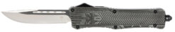 CobraTec Knives LSWCTK1LDNS CTK-1  Large 3.75" OTF Drop Point Plain D2 Steel Blade/ Stonewashed Aluminum Handle Features Glass Breaker Includes Pocket Clip