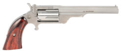 North American Arms 22MR4 Ranger II  22 WMR 5 Shot 4" Stainless Steel Barrel, Stainless Steel Frame, Stainless Cylinder, Rosewood Boot Grip, Exposed Hammer