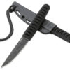 CRKT 2367 Obake  3.64" Fixed Plain Acid Etched Gray TiCN 8Cr14MoV SS Blade/ Black Nylon Cord Wrapped Stainless Steel Handle Includes Sheath