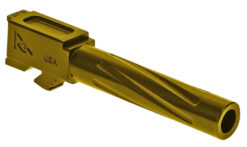 Rival Arms RA20G203E Precision V1 Match Grade 9mm Luger Compatible w/Glock 19 Gen5, 4.02" Fluted Gold PVD Stainless Steel