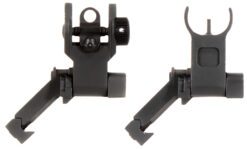 Aim Sports MT45FS AR Low Profile 45 Degree Flip-Up Sight Set  Black Anodized 45 Degree Low Profile for AR-15