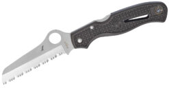 Spyderco C89SBK Atlantic Salt  3.69" Folding Sheepsfoot Serrated H1 Steel Blade Black Molded FRN Handle Includes Pocket Clip