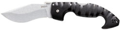 Cold Steel CS21ST Spartan  4.50" Folding Plain Stone Washed Japanese AUS-10A SS Blade/Black Griv-Ex w/Steel Liners Handle Includes Pocket Clip