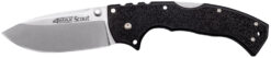 Cold Steel CS62RQ 4-Max Scout 4" Folding Plain Stone Washed Japanese AUS-10A SS Blade/ Black Griv-Ex Handle Includes Pocket Clip