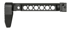 Midwest Industries MISTAPSFLWS Buttstock with Folding Adaptor  Black Steel with Minimalistic Butt Plate