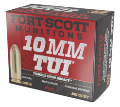 Fort Scott Munitions 10MM124SCV Tumble Upon Impact (TUI)  10mmAuto 125gr Solid Copper Spun 20 Per Box/25 Case