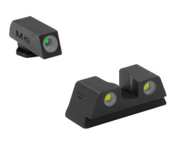 Meprolight USA 102203201 Tru-Dot  Green Tritium White Outline Front Sight-Yellow Tritium White Outline Rear Sight Glock 42/43/43X/48