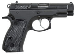 CZ-USA 91190 75  Compact 9mm Luger 15+1 3.75" Black Steel Barrel & Serrated Slide, Black Polycoat Steel Frame w/Beavertail, Black Plastic Grip, Right Hand