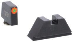 AmeriGlo GL511 Optic Compatible Sight Set for Glock  XL Tall Green Tritium Orange Outline Front Sight-Green Tritium Black Rear Sight