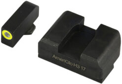 AmeriGlo GL611 Optic Compatible Sight Set for Glock  XL Tall Green Tritium LumiGreen Outline Front Sight-Black Rear Sight