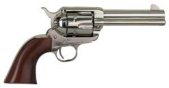 Cimarron PPP357N Pistolero  38 Special/357 Mag 6 Shot, 4.75" Nickel-Plated Steel Barrel, Cylinder & Frame, Wide Front Sight, Smooth Walnut Grip