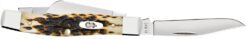Case 00079 Stockman  Medium 2.57"/1.88"/1.76" Folding Clip/Sheepsfoot/Pen Plain Mirror Polished Chrome Vanadium Steel Blade/Peach Seed Jigged Amber Bone Handle