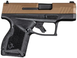 Taurus 1GX4M93E GX4 Micro-Compact 9mm Luger Caliber with 3.06" Barrel, 11+1 Capacity, Black Finish Frame, Serrated Coyote Cerakote Steel Slide &  Interchangeable Backstrap Grip Includes 2 Mags