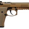 Beretta USA JS92M9A4G M9A4  9mm Luger 5.10" Threaded Barrel 10+1, Flat Dark Earth Cerakote Polymer Frame, Serrated Steel Optic Cut Slide, Polymer Grip & Decocker Safety