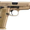 FN 66101117 High Power  9mm Luger 10+1, 4.70" Black Target Crown Steel Barrel, Flat Dark Earth PVD Serrated Steel Slide & Steel Frame w/Beavertail, FDE Textured Polymer Grip, Ambidextrous