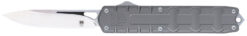 CobraTec Knives CTEGRYM390DNS Enforcer  3.25" OTF Drop Point Plain M390 Steel Blade/Gray Aluminum Handle