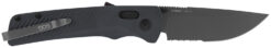 S.O.G SOG11180641 Flash AT 3.45" Folding Part Serrated TiNi Cryo D2 Steel Blade/ Urban Grey GRN Handle Includes Pocket Clip