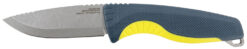 S.O.G SOG17410141 Aegis FX  3.70" Fixed Drop Point Plain Stonewashed 4116 Krupp SS Blade, Indigo w/Acid Accents GRN Handle, Includes Sheath