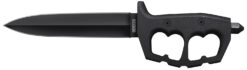 Cold Steel CS-80NTP Chaos Double Edge 7.50" Fixed Plain Black SK-5 High Carbon Blade/Black w/ "D" Ring Guards Aluminum Handle