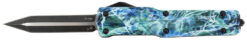 Templar Knife MZMOS121 Premium Weighted  Slim 3.16" OTF Dagger Plain Black Oxide Stonewashed D2 Steel Blade, 4.93" Mossy Oak Seafoam Aluminum Zinc Alloy Handle