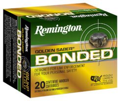 Remington Ammunition R21368 Golden Saber Bonded  10mmAuto 180gr Bonded Brass Jacketed Hollow Point 20 Per Box/25 Case