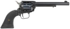 Heritage Mfg RR22MB6PG Rough Rider  22 LR/22 WMR 6 Shot, 6.50" Black Steel Barrel, Black Cerakote Zinc Alloy Frame, Black Cerakote Cylinder, Black Polymer Grip, Hammer/Thumb Safety, Exposed Hammer