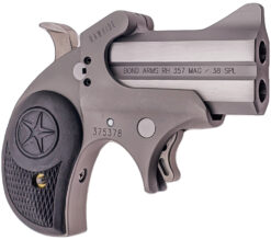 Bond Arms BARHR Rawhide Rough Series 38 Special/357 Mag 2 Shot 2.50" Rough Matte Stainless Steel Barrel Rough Matte Stainless Steel Frame Black Rubber Grips