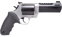 Taurus 2500055RH Raging Hunter  Large Frame 500 S&W Mag 5rd 5.12" Matte Black Ported/Target Crown Barrel, Matte Black Oxide Cylinder, Matte Stainless Stainless Steel Frame, Black Rubber Grip